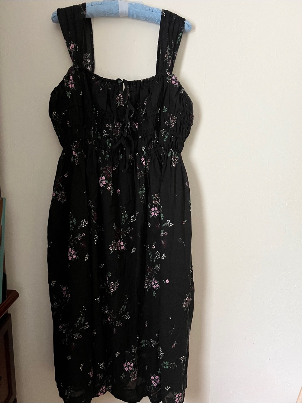 Ciao Lucia Dress Black Floral Sundress with Pink & Green Accents
